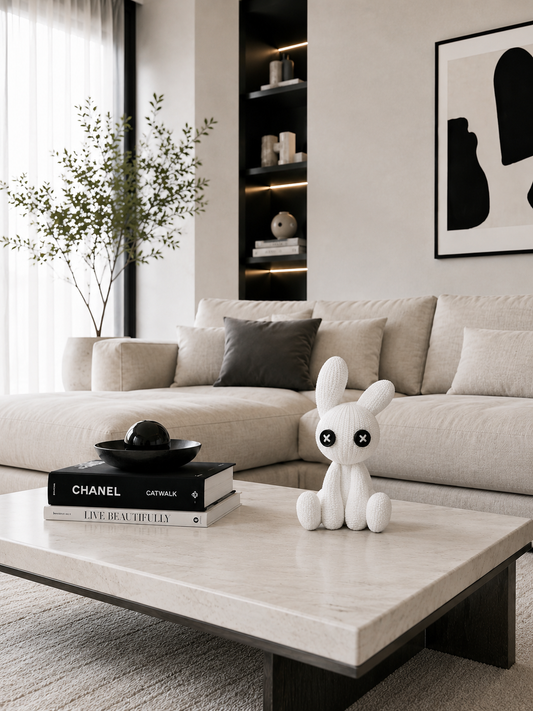 KNITTED STYLE WHITE BUNNIE